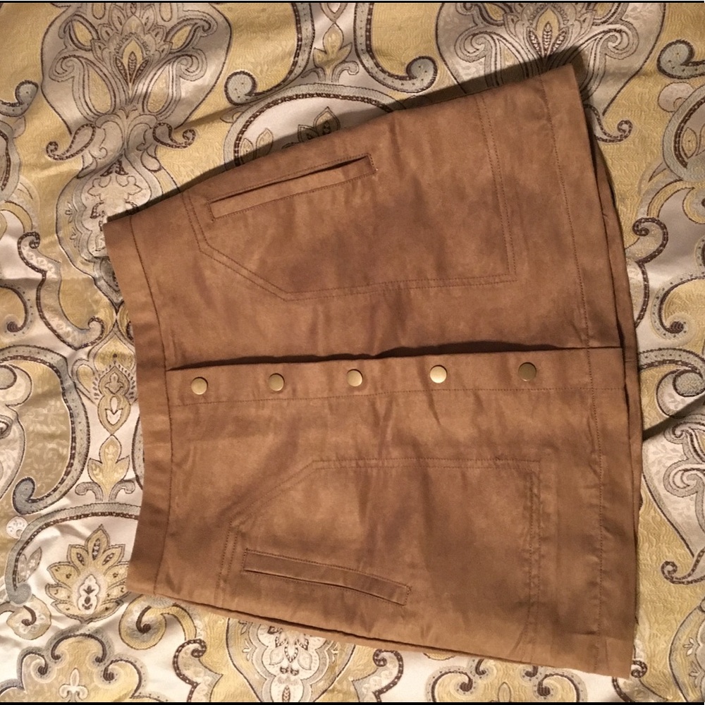 Faux suede tan skirt